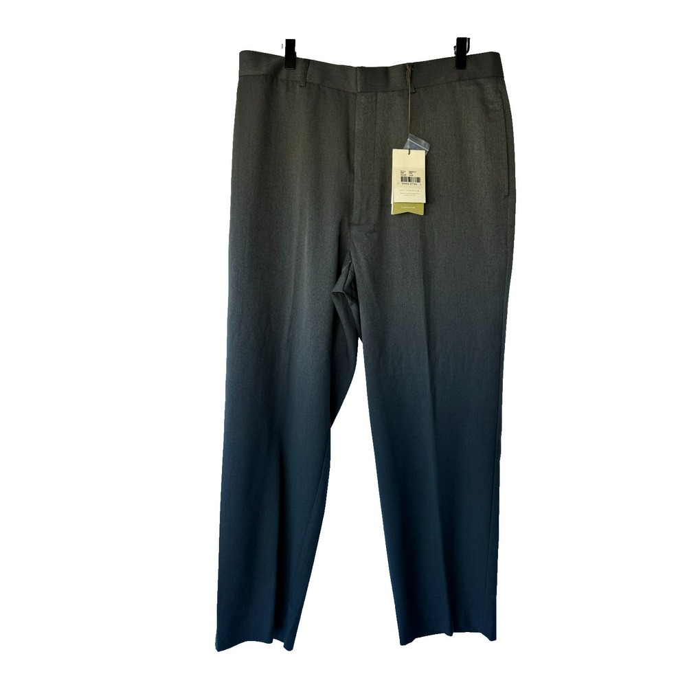 Cutter & Buck Gabardine Dress Pants Mens 36x30 Grey Flat‎ Front Formal Classic